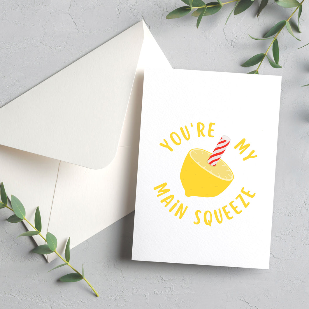 Main Squeeze Blank Greeting Card