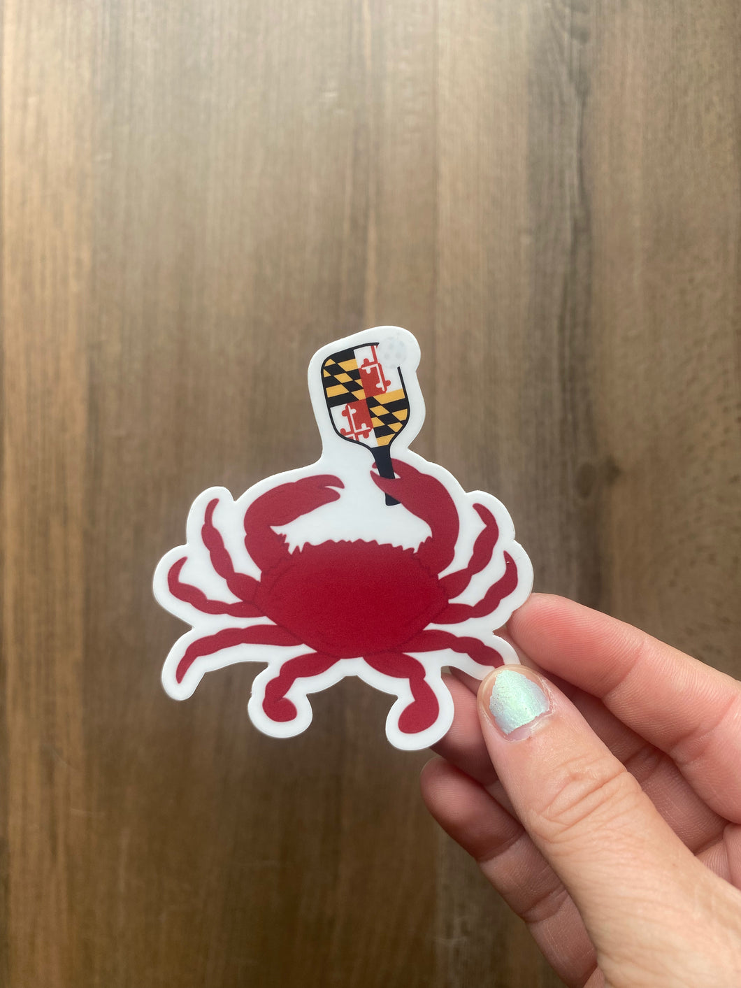 Maryland Pickle Ball Crab Sticker