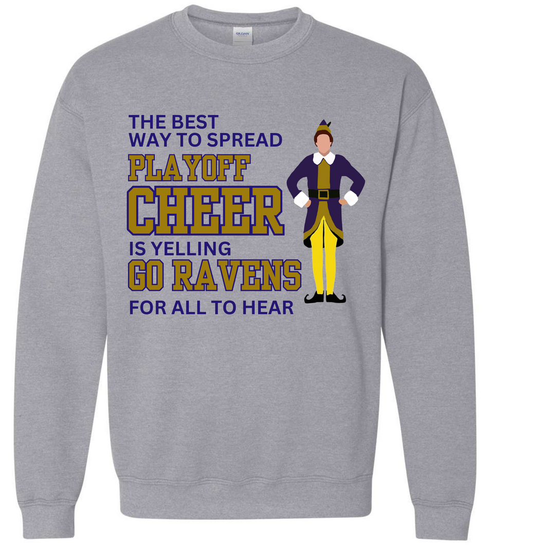 Playoff cheer- football crew neck sweatshirt