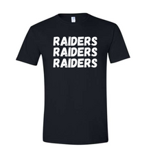 Load image into Gallery viewer, Raider apparel- distressed stack white- tee, long sleeve, hoodie, crewneck
