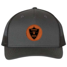 Load image into Gallery viewer, Sykesville Raiders- Richardson charcoal/black snapback hat with round patch
