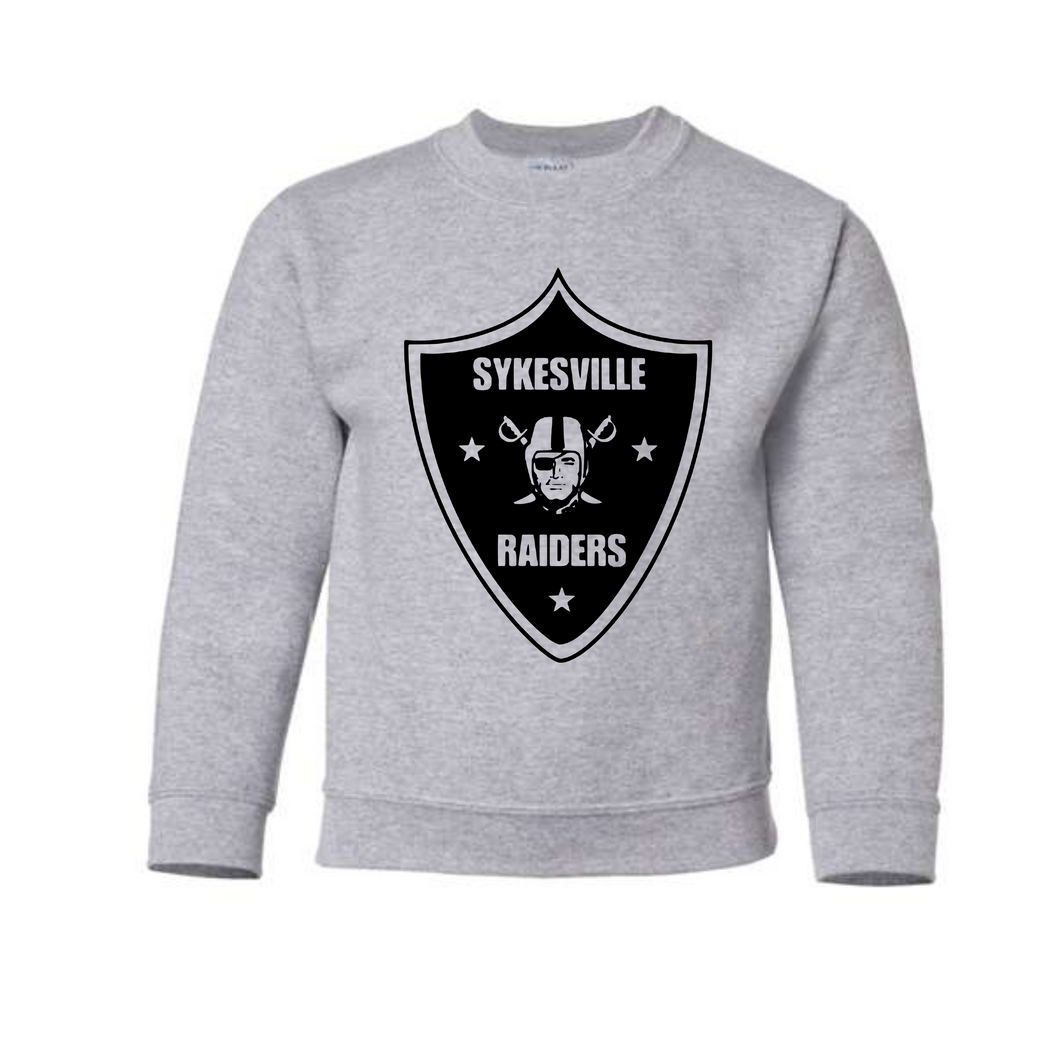 Sykesville Raiders youth crewneck sweatshirt- gray