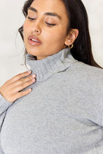 Load image into Gallery viewer, Heimish Full Size Turtleneck Long Sleeve Slit Sweater
