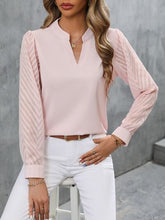 Load image into Gallery viewer, Notched Long Sleeve Blouse
