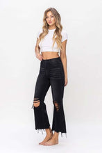 Load image into Gallery viewer, Vervet by Flying Monkey Vintage Ultra High Waist Distressed Crop Flare Jeans
