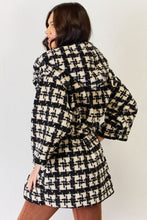 Load image into Gallery viewer, J.NNA Fuzzy Plaid Waist Tie Hooded Robe Cardigan
