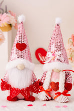 Load image into Gallery viewer, Valentine&#39;s Day Sequined Heart Pointed Hat Faceless Gnome
