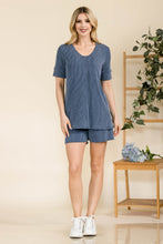 Load image into Gallery viewer, Celeste Full Size Rib Short Sleeve T-Shirt and Shorts Set
