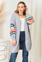 Load image into Gallery viewer, Double Take Multicolored Stripe Open Front Longline Cardigan
