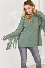 Load image into Gallery viewer, Celeste Full Size Fringe Detail Long Sleeve Top
