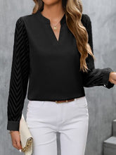 Load image into Gallery viewer, Notched Long Sleeve Blouse
