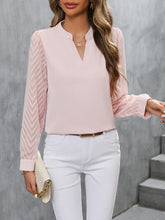 Load image into Gallery viewer, Notched Long Sleeve Blouse
