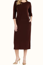 Load image into Gallery viewer, Celeste Full Size Round Neck Midi Dress
