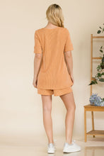 Load image into Gallery viewer, Celeste Full Size Rib Short Sleeve T-Shirt and Shorts Set
