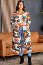 Load image into Gallery viewer, Plus Size Geometric Open Front Longline Cardigan
