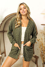 Load image into Gallery viewer, BiBi Checkered Long Sleeve Open Front Cardigan
