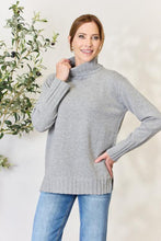 Load image into Gallery viewer, Heimish Full Size Turtleneck Long Sleeve Slit Sweater
