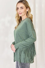 Load image into Gallery viewer, Celeste Full Size Fringe Detail Long Sleeve Top
