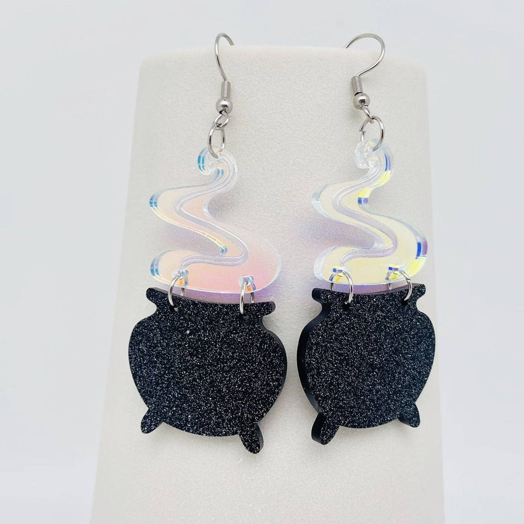 Halloween Colorful Magic Smoke Pot Earrings