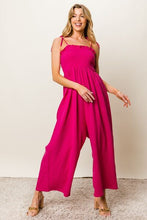 Load image into Gallery viewer, BiBi Texture Smocked Sleeveless Jumpsuit
