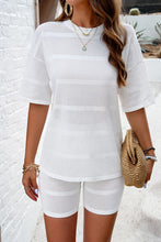 Load image into Gallery viewer, Eyelet Round Neck Top and Shorts Set
