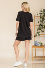 Load image into Gallery viewer, Celeste Full Size Rib Short Sleeve T-Shirt and Shorts Set
