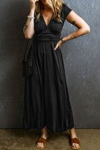 Load image into Gallery viewer, Smocked V-Neck Short Sleeve Dress
