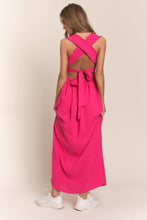 Load image into Gallery viewer, J.NNA Texture Crisscross Back Tie Smocked Maxi Dress
