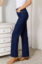 Load image into Gallery viewer, Judy Blue Full Size Raw Hem Straight Leg Jeans with Pockets
